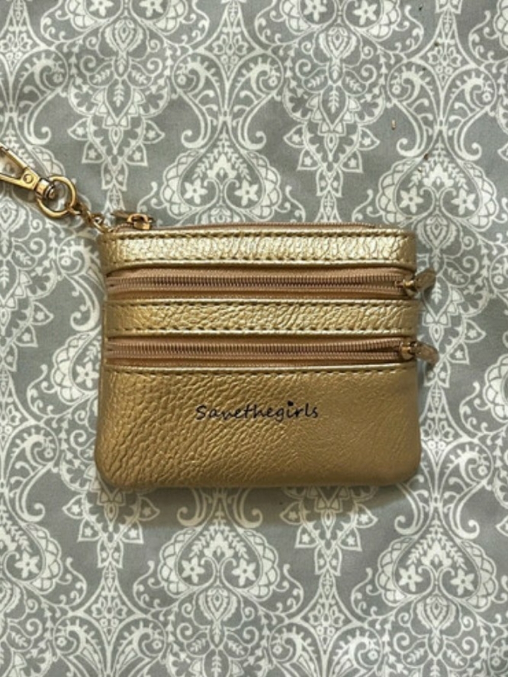 Savethegirls Metallic Gold Zip Wallet Pouch